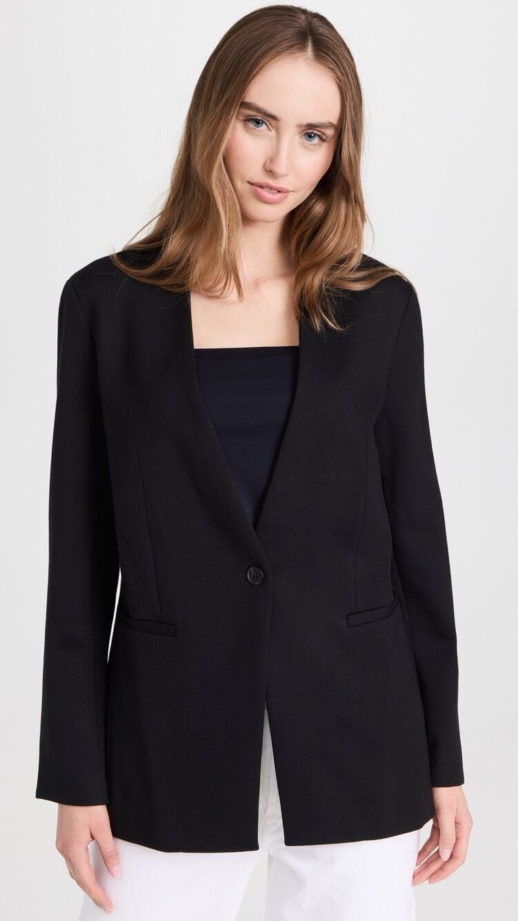 Spanx Black Perfect Collarless Blazer Classic Powerhouse Business Jacket Size XL